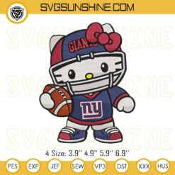 Hello Kitty Football New York Giants Embroidery Design