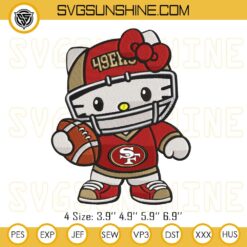 Hello Kitty Football San Francisco 49ers Embroidery Design