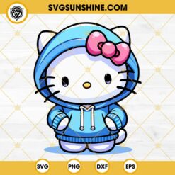 Hello Kitty Hoodie SVG, Blue Hello Kitty SVG
