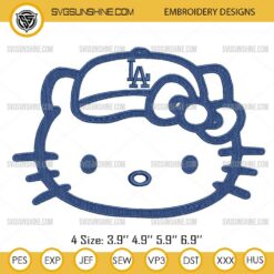 Hello Kitty LA Dodgers Embroidery Design Files