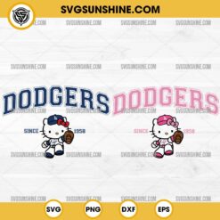 Pink Hello Kitty Los Angeles Dodger Baseball SVG