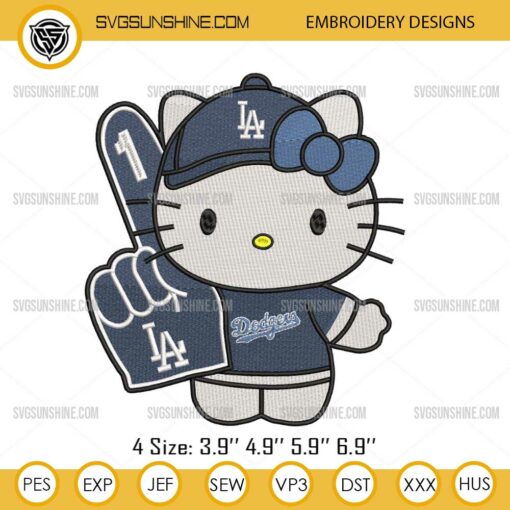 Hello Kitty Los Angeles Dodger Baseball Embroidery Designs
