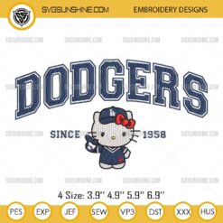 Hello Kitty Los Angeles Dodgers Embroidery Design Files