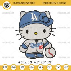 Hello Kitty Los Angeles Dodgers Machine Embroidery Designs