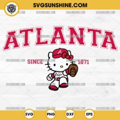 Hello Kitty MLB Atlanta Braves SVG PNG DXF EPS