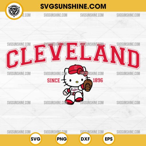 Hello Kitty MLB Cleveland Guardians SVG PNG DXF EPS