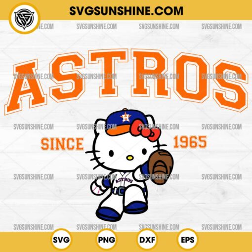 Hello Kitty MLB Houston Astros SVG PNG DXF EPS