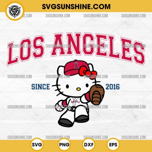 Hello Kitty MLB Los Angeles Angels SVG PNG DXF EPS