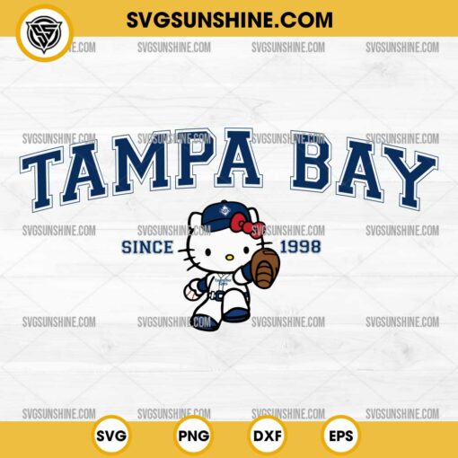 Hello Kitty MLB Tampa Bay Rays SVG PNG DXF EPS