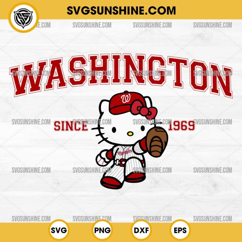 Hello Kitty MLB Washington Nationals SVG PNG DXF EPS