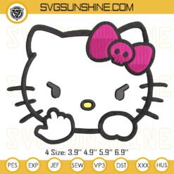 Hello Kitty Middle Finger Embroidery Designs