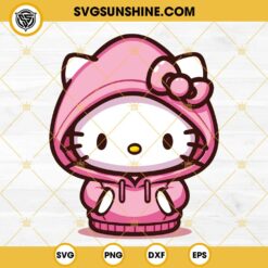 Hello Kitty Pink Hoodie SVG, Pink Kitty SVG