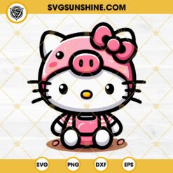 Hello Kitty Pink Pig SVG, Kawaii Kitty SVG