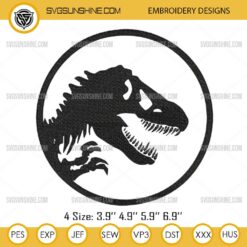 Jurassic World Logo Embroidery Designs, Jurassic Park Embroidery Files