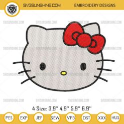 Kawaii Kitty Face Embroidery Designs, Hello Kitty Embroidery Designs
