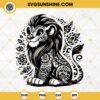 Lion King Mandala SVG, Lion King Silhouette SVG Files