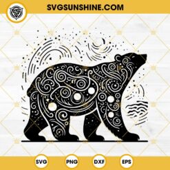 Mandala Bear SVG, Bear Silhouette SVG