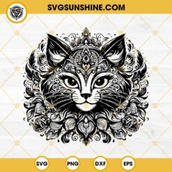 Mandala Cat SVG, Queen Cat SVG