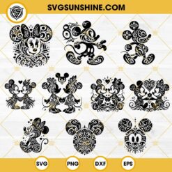 Mickey And Minnie Mandala SVG, Mickey Mandala SVG, Minnie Mouse Mandala SVG
