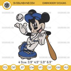Mickey Mouse Baseball Embroidery Designs