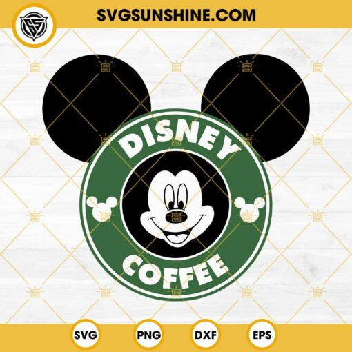 Mickey Mouse Coffee Starbucks SVG, Disney Coffee SVG, Disney Mouse Ears SVG
