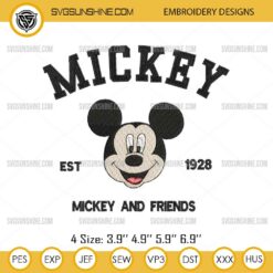 Mickey Mouse Embroidery Design, Mickey And Friends Embroidery Files