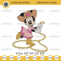 Minnie Cowgirl Embroidery Design Files