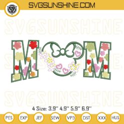 Minnie Mouse Mom Embroidery Files, Disney Mom Embroidery Design