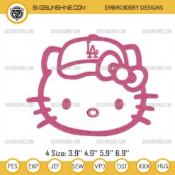 Pink Hello Kitty LA Dodgers Embroidery Files