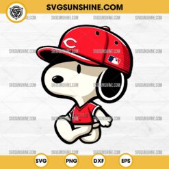Snoopy Cincinnati Reds Baseball SVG PNG DXF EPS
