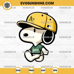 Snoopy Oakland Athletics Baseball SVG PNG DXF EPS