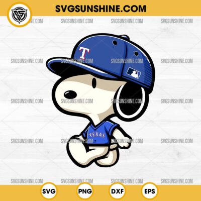 Snoopy Texas Rangers Baseball SVG PNG DXF EPS