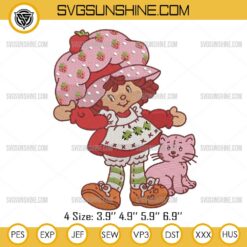 Strawberry Shortcake And Custard Cat Embroidery Files