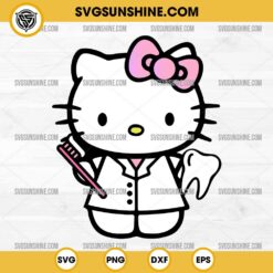 Hello Kitty Dentist SVG, Hello Kitty Dental Tooth SVG PNG Cut Files