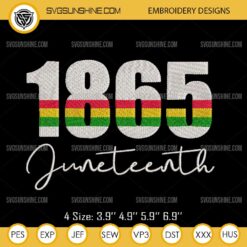 1865 Juneteenth Embroidery Design Files