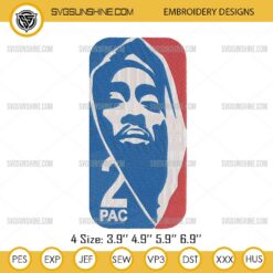  2PAC Embroidery Design, Tupac Shakur Embroidery Design Files