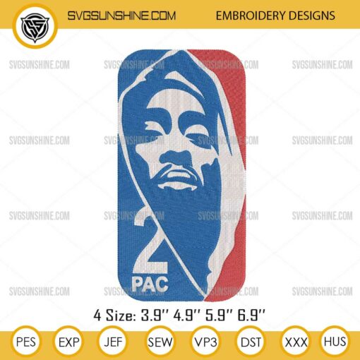  2PAC Embroidery Design, Tupac Shakur Embroidery Design Files