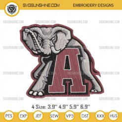 Alabama Crimson Tide Football Embroidery Design