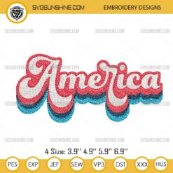 America Machine Embroidery Design, USA Embroidery Design File