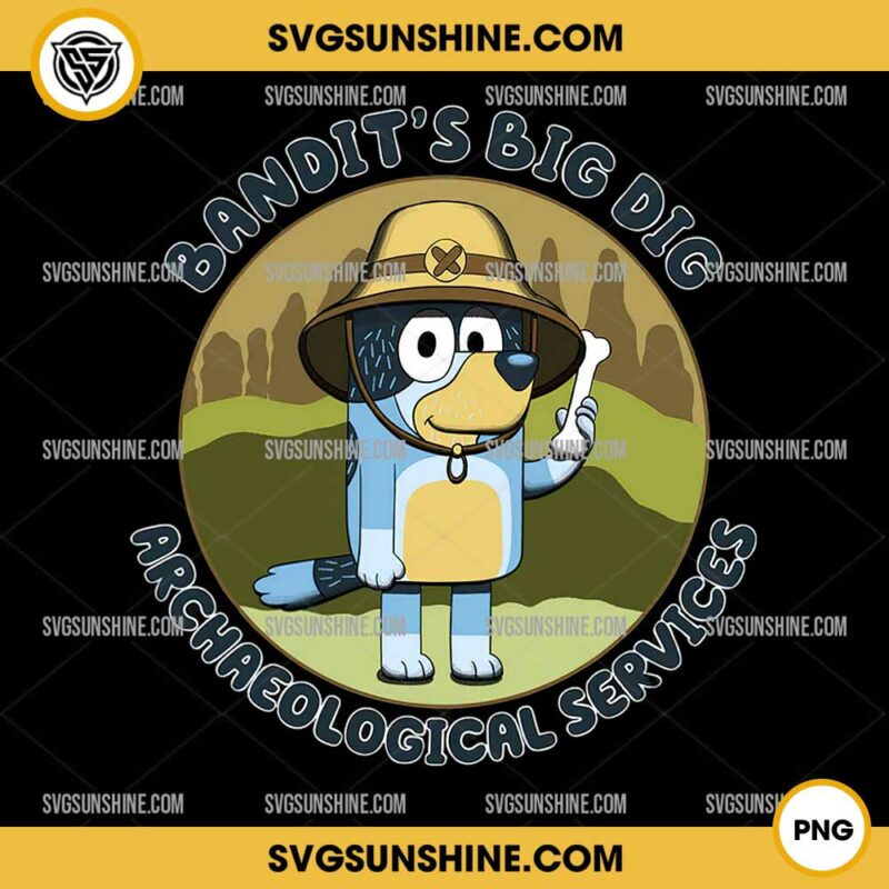 Bluey Bandit Heeler PNG, Bandit Heeler Archaeological Services PNG