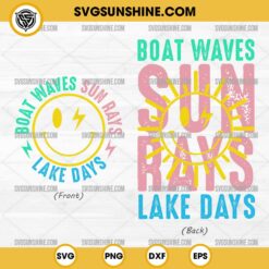Boat Waves Sun Rays Lake Days SVG, Summer SVG, Vacation SVG