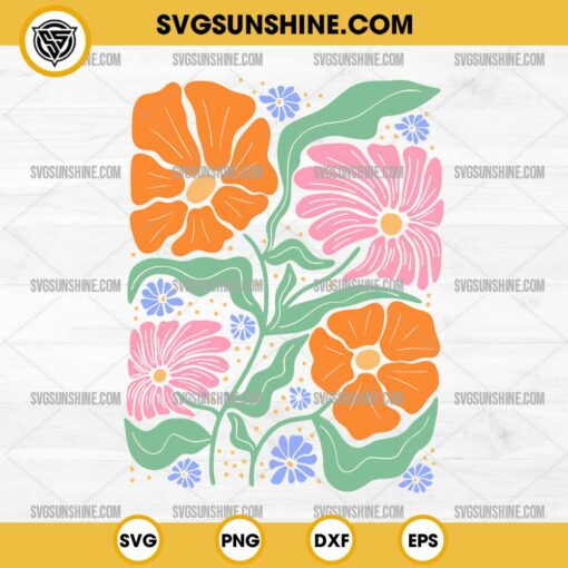 Boho Floral SVG PNG Vector Clipart