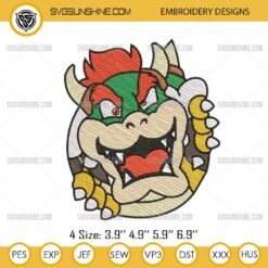 Bowser Mario Embroidery Design