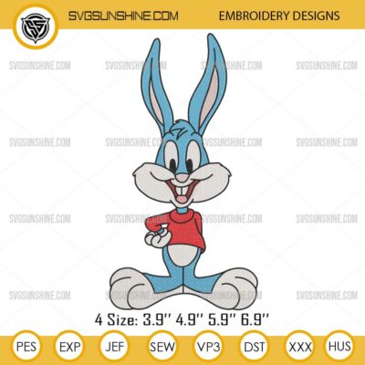 Buster Bunny Embroidery Designs, Tiny Toon Adventures Embroidery Pattern