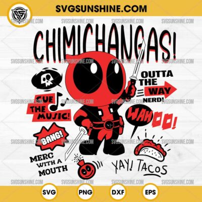 Chimichangas Deadpool SVG PNG Silhouette Clipart