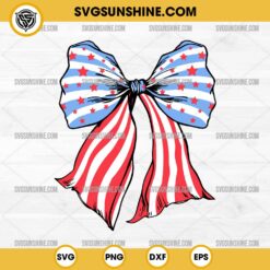 Coquette 4th of July Bow SVG, America Bow SVG, Coquette Bow SVG