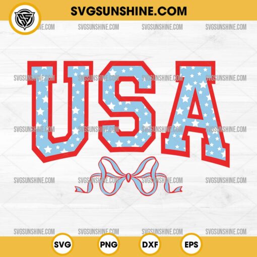 USA Coquette Bow SVG, USA SVG, 4th Of July SVG PNG