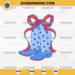 Coquette Cowgirl Boots SVG, Coquette Western 4th of July SVG PNG