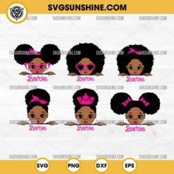 Afro Barbie SVG Bundle, Afro Girl SVG, Peekaboo Girl SVG, Black Doll SVG