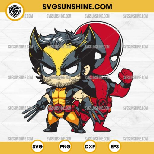 Deadpool And Wolverine SVG PNG Silhouette Clipart